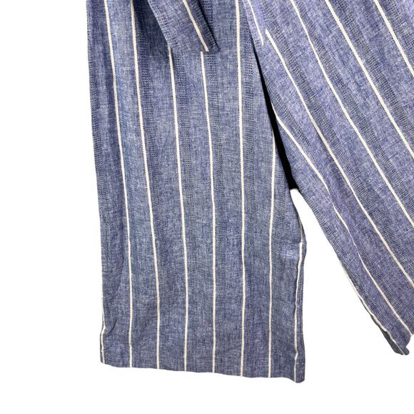 ALICE + OLIVIA Lucie Linen Blend Striped Strapless Wide-Leg Jumpsuit 0 - Picture 13 of 15